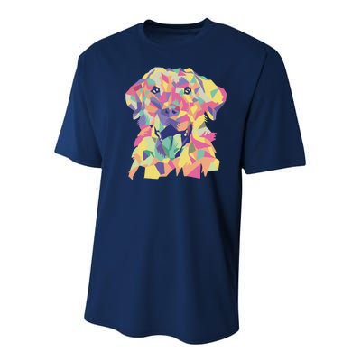 Colorful Labrador Dog Youth Performance Sprint T-Shirt