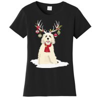 Cute Labradoodle Doodle Christmas Reindeer Graphic Holiday Women's T-Shirt