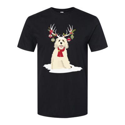 Cute Labradoodle Doodle Christmas Reindeer Graphic Holiday Softstyle® CVC T-Shirt