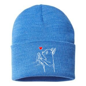 Chihuahua Love Dog Mom Gift Sustainable Knit Beanie