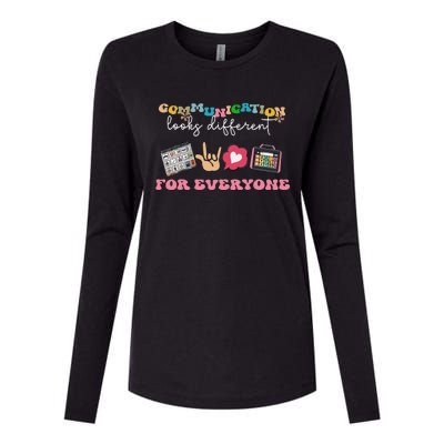 Communication Looks Different For Everyone Autism Awareness Womens Cotton Relaxed Long Sleeve T-Shirt