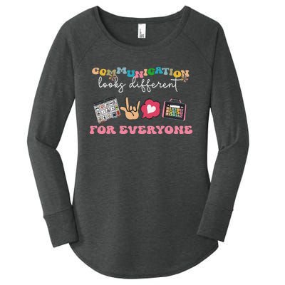 Communication Looks Different For Everyone Autism Awareness Women's Perfect Tri Tunic Long Sleeve Shirt