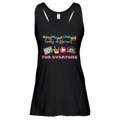 Communication Looks Different For Everyone Autism Awareness Ladies Essential Flowy Tank