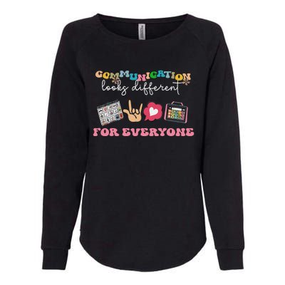 Communication Looks Different For Everyone Autism Awareness Womens California Wash Sweatshirt