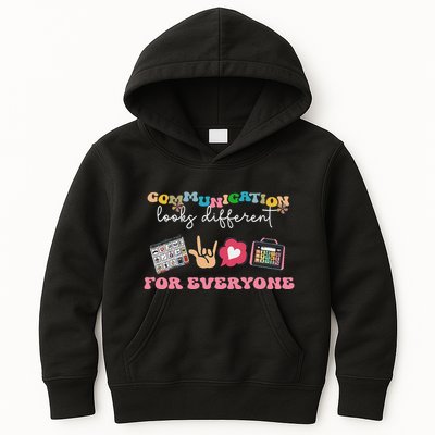 Communication Looks Different For Everyone Autism Awareness Kids Hoodie