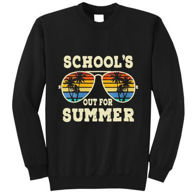 Cute Last Day Of School Schools Out For Summer Teacher Retro Gift Tall Sweatshirt