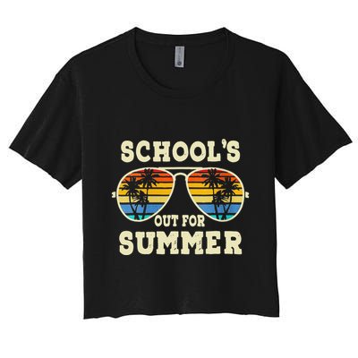 Cute Last Day Of School Schools Out For Summer Teacher Retro Gift Crop Top