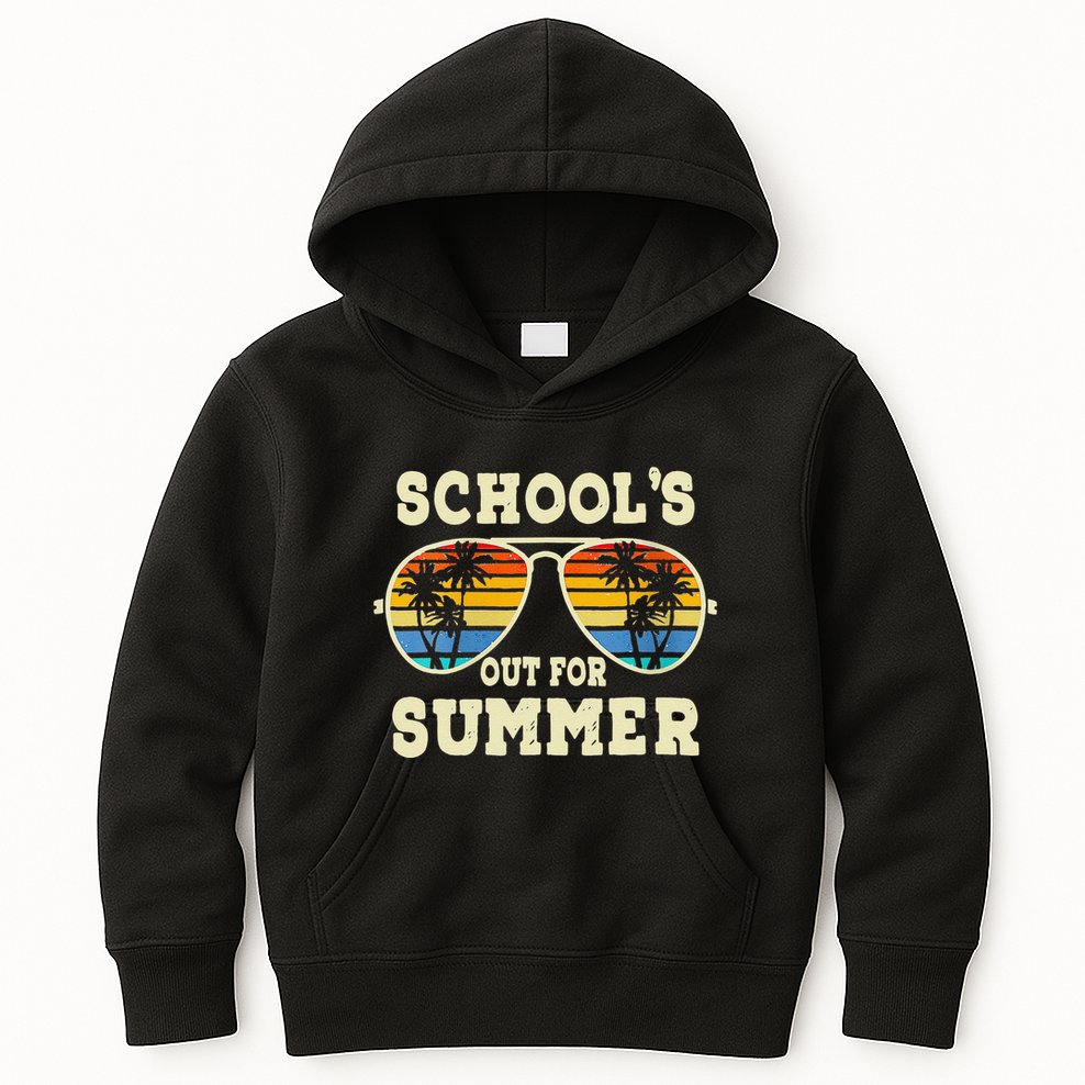 Cute Last Day Of School Schools Out For Summer Teacher Retro Gift Kids Hoodie