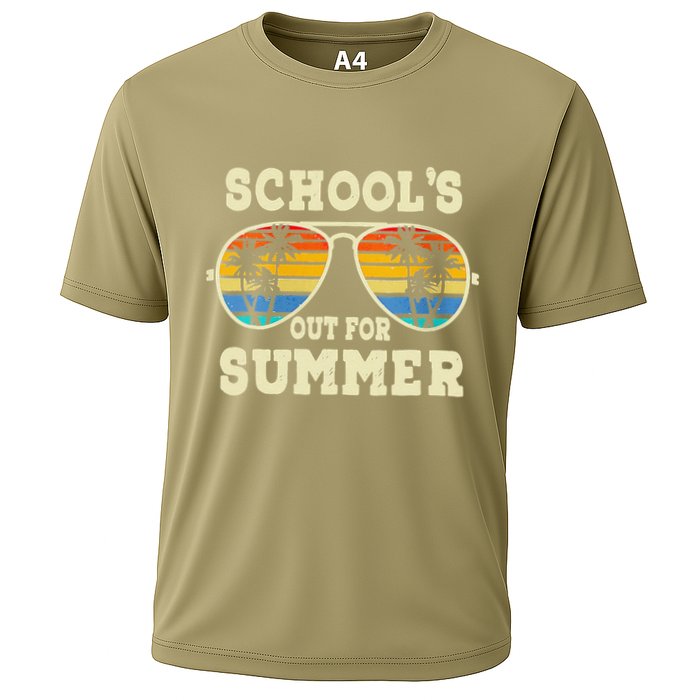 Cute Last Day Of School Schools Out For Summer Teacher Retro Gift Cooling Performance Crew T-Shirt