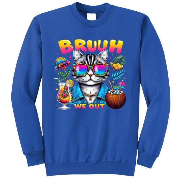 Cute Last Day Of School Year Summer Cat Bruh We Out Student Gift Sweatshirt