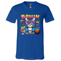 Cute Last Day Of School Year Summer Cat Bruh We Out Student Gift V-Neck T-Shirt