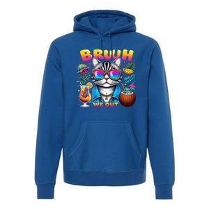 Cute Last Day Of School Year Summer Cat Bruh We Out Student Gift Premium Hoodie