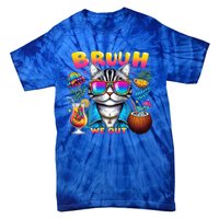 Cute Last Day Of School Year Summer Cat Bruh We Out Student Gift Tie-Dye T-Shirt