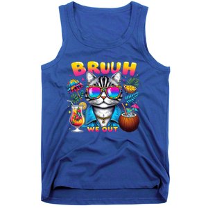 Cute Last Day Of School Year Summer Cat Bruh We Out Student Gift Tank Top