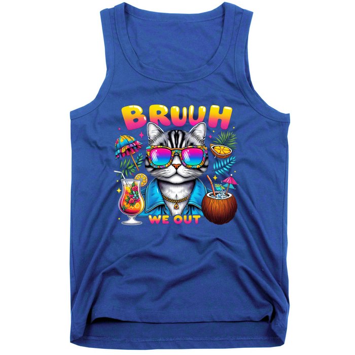 Cute Last Day Of School Year Summer Cat Bruh We Out Student Gift Tank Top