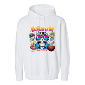 Cute Last Day Of School Year Summer Cat Bruh We Out Student Gift Garment-Dyed Fleece Hoodie