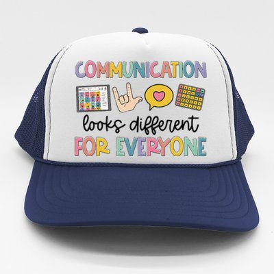 Communication Looks Different For Everyone Speech Therapy Gift Trucker Hat