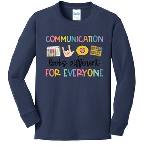 Communication Looks Different For Everyone Speech Therapy Gift Kids Long Sleeve Shirt