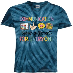 Communication Looks Different For Everyone Speech Therapy Gift Kids Tie-Dye T-Shirt