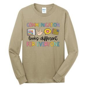 Communication Looks Different For Everyone Speech Therapy Gift Tall Long Sleeve T-Shirt