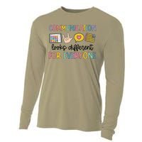 Communication Looks Different For Everyone Speech Therapy Gift Cooling Performance Long Sleeve Crew