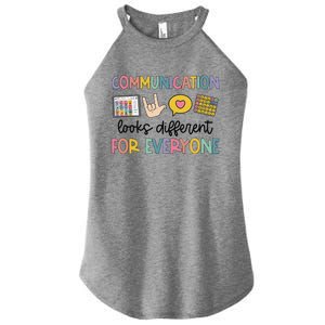 Communication Looks Different For Everyone Speech Therapy Gift Women's Perfect Tri Rocker Tank