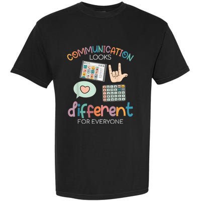 Communication Looks Different For Everyone Autism Awareness Garment-Dyed Heavyweight T-Shirt