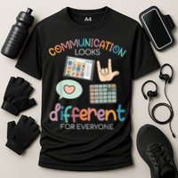 Communication Looks Different For Everyone Autism Awareness Cooling Performance Crew T-Shirt