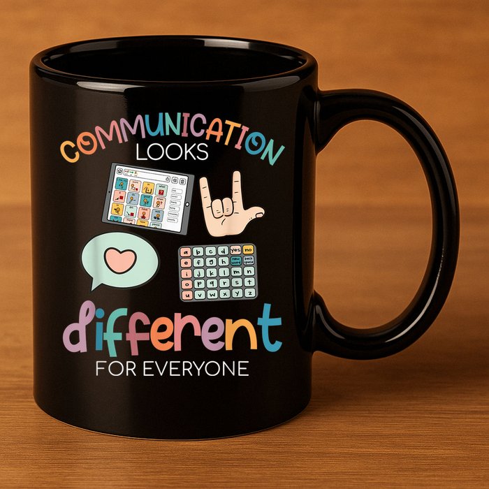 Communication Looks Different For Everyone Autism Awareness 11oz C Handle Ceramic Mug
