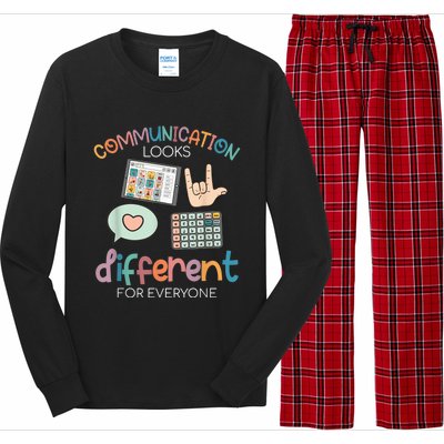 Communication Looks Different For Everyone Autism Awareness Long Sleeve Pajama Set