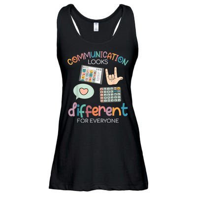 Communication Looks Different For Everyone Autism Awareness Ladies Essential Flowy Tank