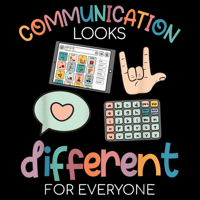 Communication Looks Different For Everyone Autism Awareness Flat Bill Trucker Hat