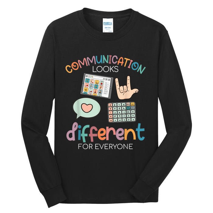 Communication Looks Different For Everyone Autism Awareness Tall Long Sleeve T-Shirt