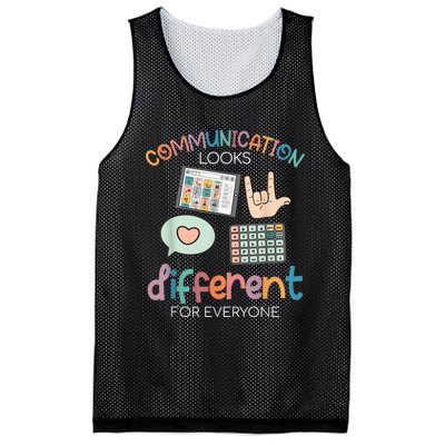 Communication Looks Different For Everyone Autism Awareness Mesh Reversible Basketball Jersey Tank