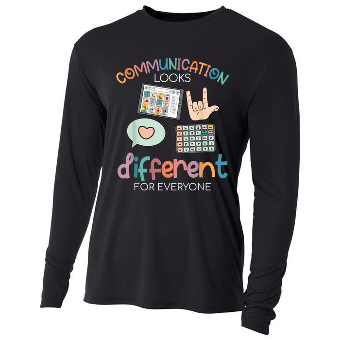 Communication Looks Different For Everyone Autism Awareness Cooling Performance Long Sleeve Crew