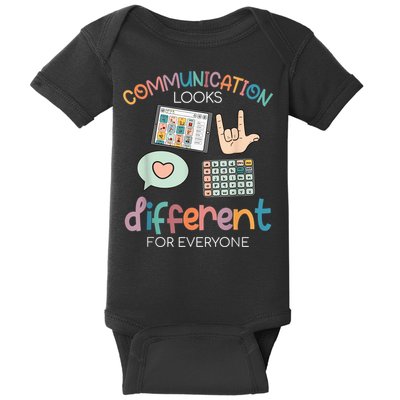 Communication Looks Different For Everyone Autism Awareness Baby Bodysuit