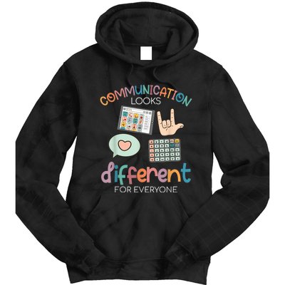 Communication Looks Different For Everyone Autism Awareness Tie Dye Hoodie