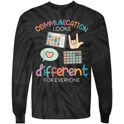 Communication Looks Different For Everyone Autism Awareness Tie-Dye Long Sleeve Shirt