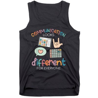 Communication Looks Different For Everyone Autism Awareness Tank Top