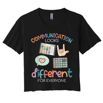 Communication Looks Different For Everyone Autism Awareness Crop Top