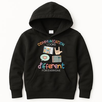 Communication Looks Different For Everyone Autism Awareness Kids Hoodie