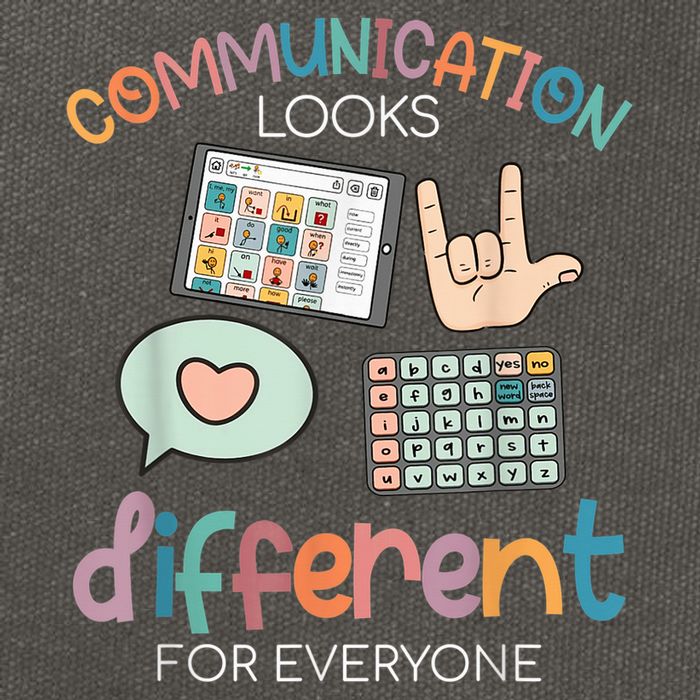 Communication Looks Different For Everyone Autism Awareness Cotton Canvas Backpack