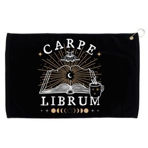 Carpe Librum Dark Academia Aesthetic Moth Book Witchy Gothic Funny Gift Grommeted Golf Towel