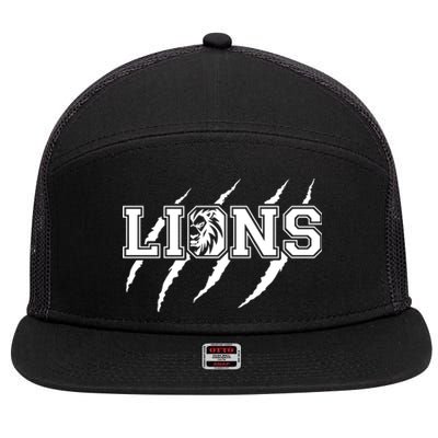 Cool Lions Detroit Football Michigan 7 Panel Mesh Trucker Snapback Hat