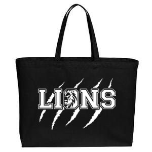 Cool Lions Detroit Football Michigan Cotton Canvas Jumbo Tote