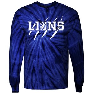 Cool Lions Detroit Football Michigan Tie-Dye Long Sleeve Shirt