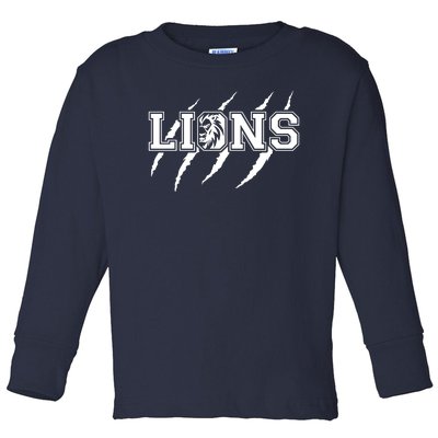 Cool Lions Detroit Football Michigan Toddler Long Sleeve Shirt