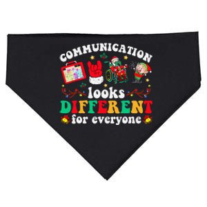 Communication Looks Different For Everyone Slp Christmas USA-Made Doggie Bandana