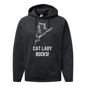 Cat Lady Design Kamala Harris Performance Fleece Hoodie