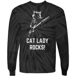 Cat Lady Design Kamala Harris Tie-Dye Long Sleeve Shirt